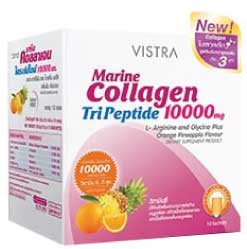 รูปภาพของ Vistra Marine Collagen TriPeptide 10000 mg. 10ซอง รสส้ม สับปะรด 